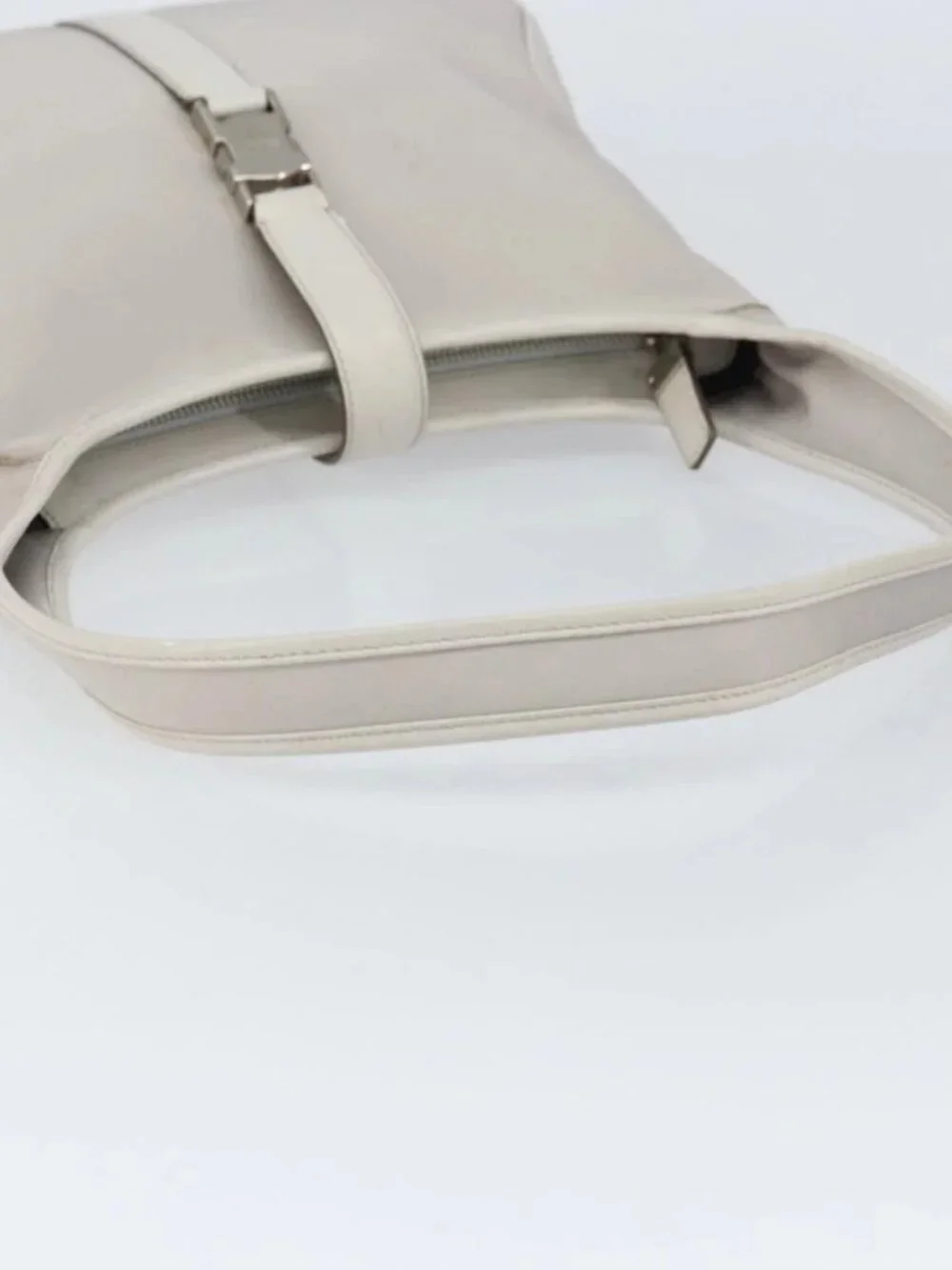 Salvatore Ferragamo Shoulder Bag Nylon Gray Silver Auth bs32334